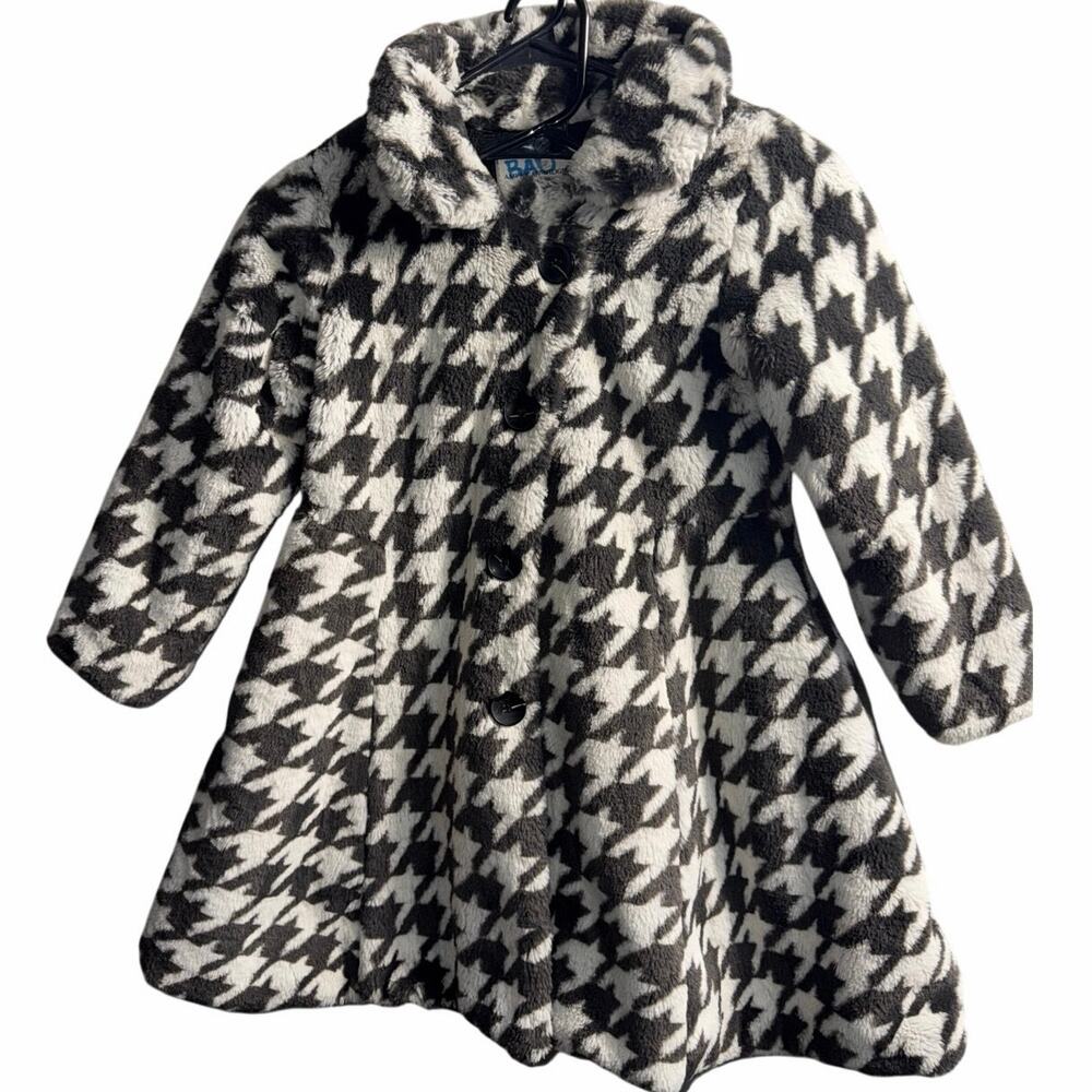American widgeon faux fur houndstooth pea coat
